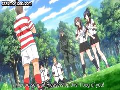 Busty, young Manga beauties get gang banged by the soccer team